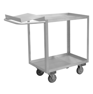 Durham SOPC1618302ALU5PU Stainless Order Picking Cart, 2 Shelves, 18-1/8 X 45 X 39