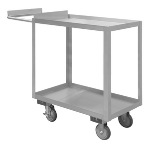 Durham SOPC1618302ALU5PU Stainless Order Picking Cart, 2 Shelves, 18-1/8 X 45 X 39