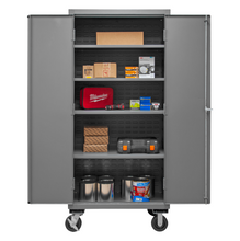 Load image into Gallery viewer, Durham 3501M-BLP-4S-95 Mobile Cabinet, 14 Gauge, 4 Adjustable Shelves, 36 X 24 X 81