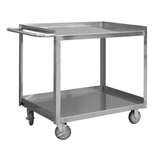 Load image into Gallery viewer, Durham SRSC1618242FLD5PU Stainless Steel Stock Cart, 2 Shelves, 18-1/8 X 30 X 35