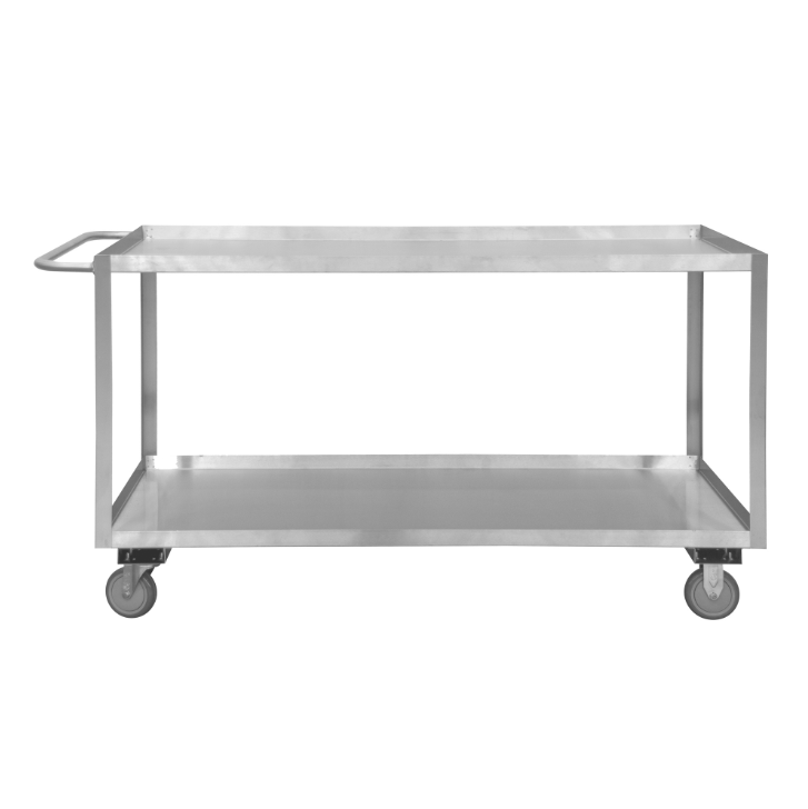 Durham SRSC1630602ALU5PUS Stainless Steel Stock Cart, 2 Shelves, 30-1/8 X 66 X 35