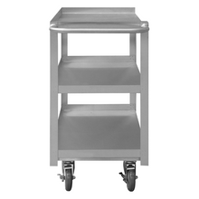 Load image into Gallery viewer, Durham SRSC1630603FLD5PU Stainless Steel Stock Cart, 3 Shelves, 30-1/8 X 66 X 35