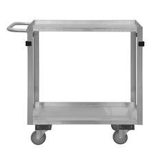 Load image into Gallery viewer, Durham SRSC2016302ALU4PU Stainless Steel Stock Cart, 2 Shelves, 16-3/4 X 36-7/16 X 34