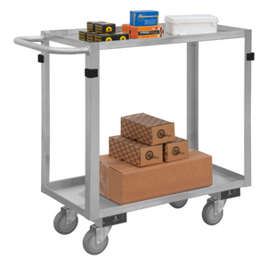 Durham SRSC2016302ALU4PU Stainless Steel Stock Cart, 2 Shelves, 16-3/4 X 36-7/16 X 34