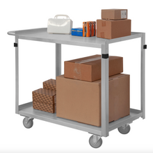 Load image into Gallery viewer, Durham SRSC2016302FLD4PU Stainless Steel Stock Cart, 2 Shelves, 16-3/4 X 36-7/16 X 34