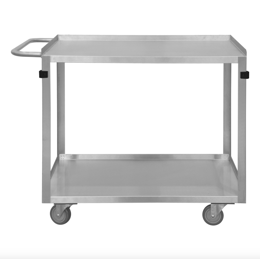 Durham SRSC2022482FLD4PU Stainless Steel Stock Cart, 2 Shelves, 22-1/2 X 54-7/16 X 34