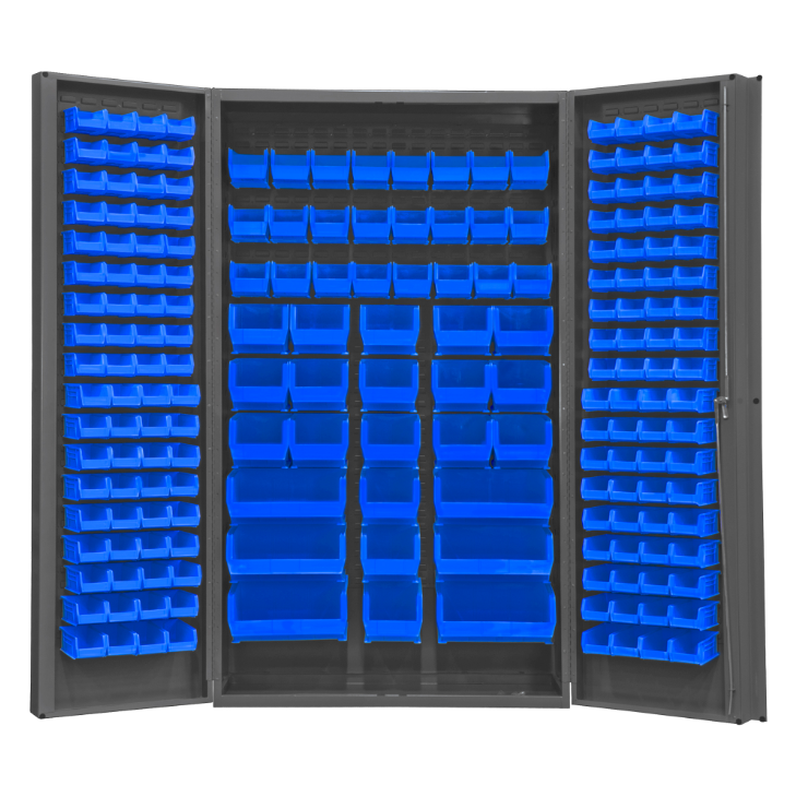 Durham SJC-BDLP-192-5295 Cabinet, 192 Blue Bins, 48 X 24 X 84