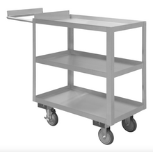 Load image into Gallery viewer, Durham SOPC1618303ALU5PU Stainless Order Picking Cart, 3 Shelves, 18-1/8 X 45 X 39