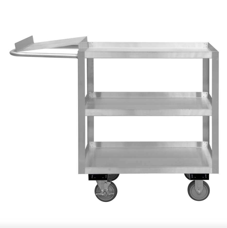 Durham SOPC1618303ALU5PU Stainless Order Picking Cart, 3 Shelves, 18-1/8 X 45 X 39