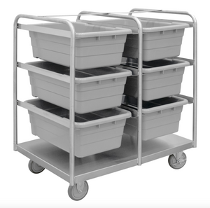 Durham STBR-303642-6-5PU Stainless Steel Tub Rack Cart, 6 Bins, 36-3/4 X 26 X 42