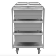 Load image into Gallery viewer, Durham STBR-303642-6-5PU Stainless Steel Tub Rack Cart, 6 Bins, 36-3/4 X 26 X 42