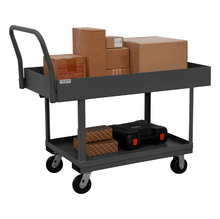 Load image into Gallery viewer, Durham WHPT624485PH95 Platform Truck, Work Height, 2 Shelves, Top Shelf 6″ Lip, 2000 Lbs. Capacity, 24 X 48