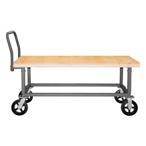 Durham WHPTA-WD-3060-8MR-95 Platform Truck, Adjustable Height, Wood Deck, 1800 Lbs. Capacity, 30 X 60