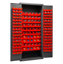 Load image into Gallery viewer, Durham 2603-156B-1795 Cabinet, 16 Gauge, 156 Red Bins, 36 X 18 X 84