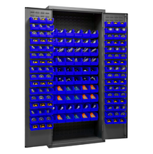 Load image into Gallery viewer, Durham 2603-156B-5295 Cabinet, 16 Gauge, 156 Blue Bins, 36 X 18 X 84