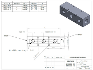 Rapidair H-100-75-4 Aluminum Manifolds