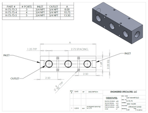 RapidAir H-75-75-4 Aluminum Manifolds