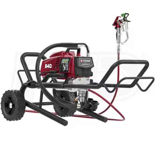 Titan 2419039 Impact 640I 3300 PSI 0.70 GPM Electric Low Rider Airless Sprayer w/ Gun, Hose & Tip