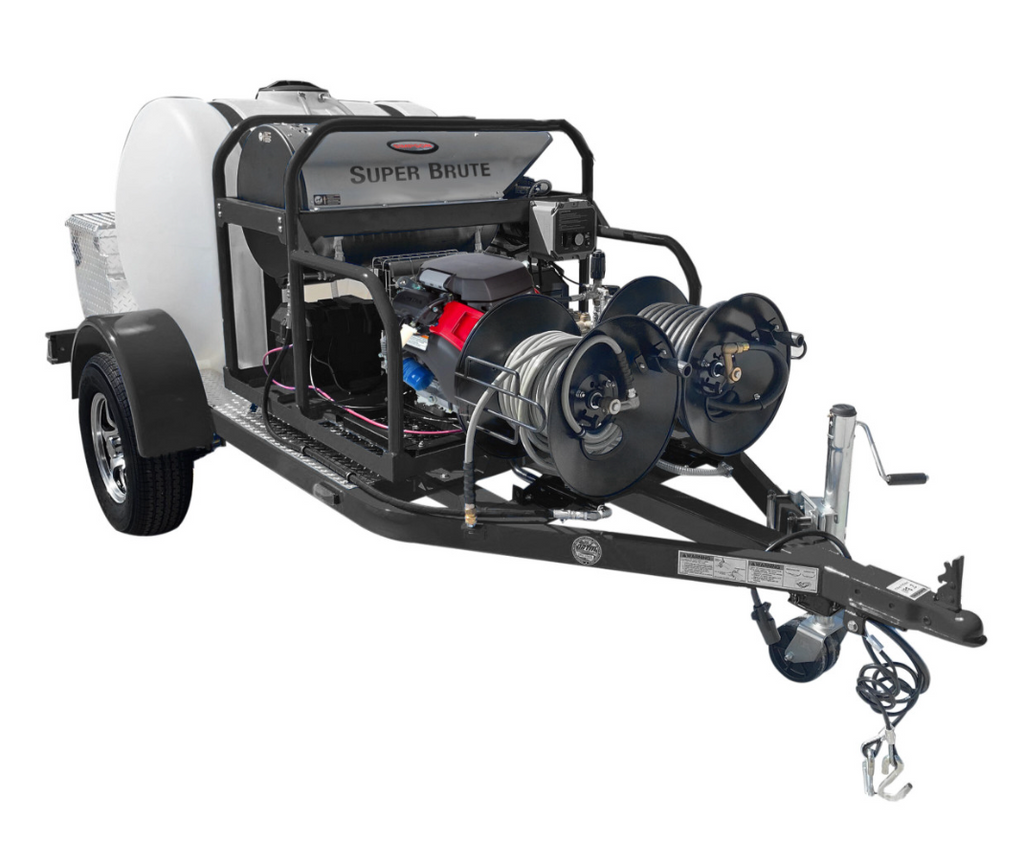 SIMPSON® 95123 Direct Drive Hot Water Pressure Washer Trailer 3500 PSI @ 5.5 GPM HONDA E-Start