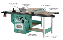 Load image into Gallery viewer, Grizzly G0605X1 - 12" 5 HP 220V Extreme Table Saw