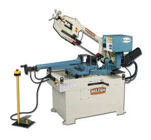 Baileigh Industrial - 220V 1 Phase Dual Mitering Semi-Automatic Metal Cutting Band Saw Variable Speed (66-280 FPM)