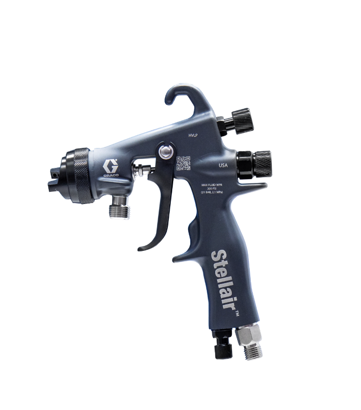Graco Stellair Air Spray Gun, HVLP, 0.055 in (1.4 mm), General Industry, SST Tip
