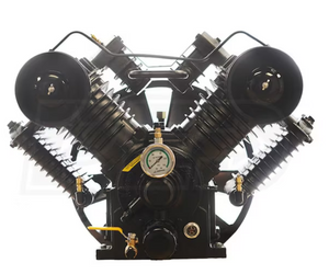 EMAX APP4V1043TP 10HP 43CFM Displacement 2 Stage Reciprocating Pressure Lubricated Bare Pump w/ flywheel