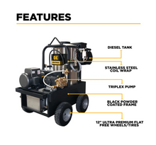 Load image into Gallery viewer, BE Power Equipment 2,300 PSI 4.0 GPM Hot Water Electric Pressure Washer with General Triplex Pump