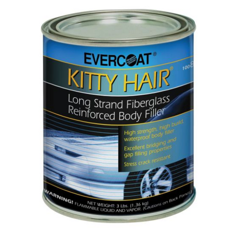 EVERCOAT® KITTY HAIR® 100868 Long Strand Fiberglass Reinforced Body Filler, 1 qt Can, Paste, Long Strand