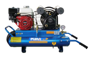 Puma Industries PUK-5508HG 5.5 HP, 8 Gallon Twin Portable Tank, Wheel Barrow Type W/ Honda Engine, Head Unloader, Belt Drive