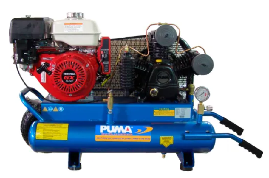 Puma Industries TUE-8008HGE 8 HP, 8 Gallon Twin Tank, Wheel Barrow Type W/ Honda Engine