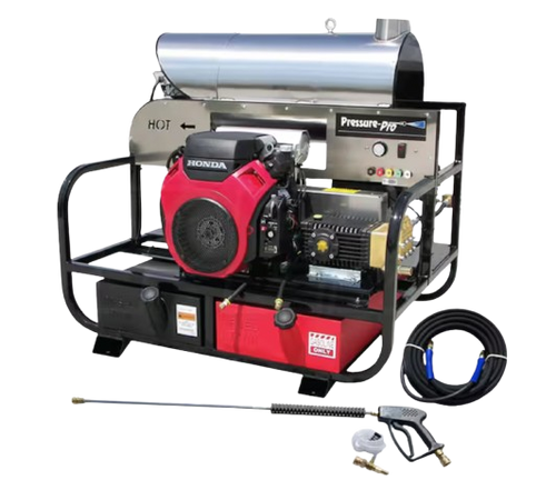Pressure-Pro 8012PRO-30HG Electric Start Honda Engine, 3000 PSI (Gas/Hot Water) Super Skid Belt-Drive Pressure Washer