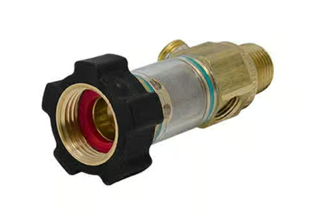 Barens 3798 GP Brass Inline Water Filter 3/8” MPT x 3/4” FGH 1/4” Bypass