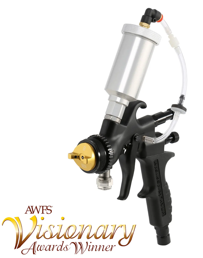 Apollo 7700 Non-Bleeder Metal w/ Composite Handle Black HVLP Spray Gun w/ 90 CC Gravity Type Cup