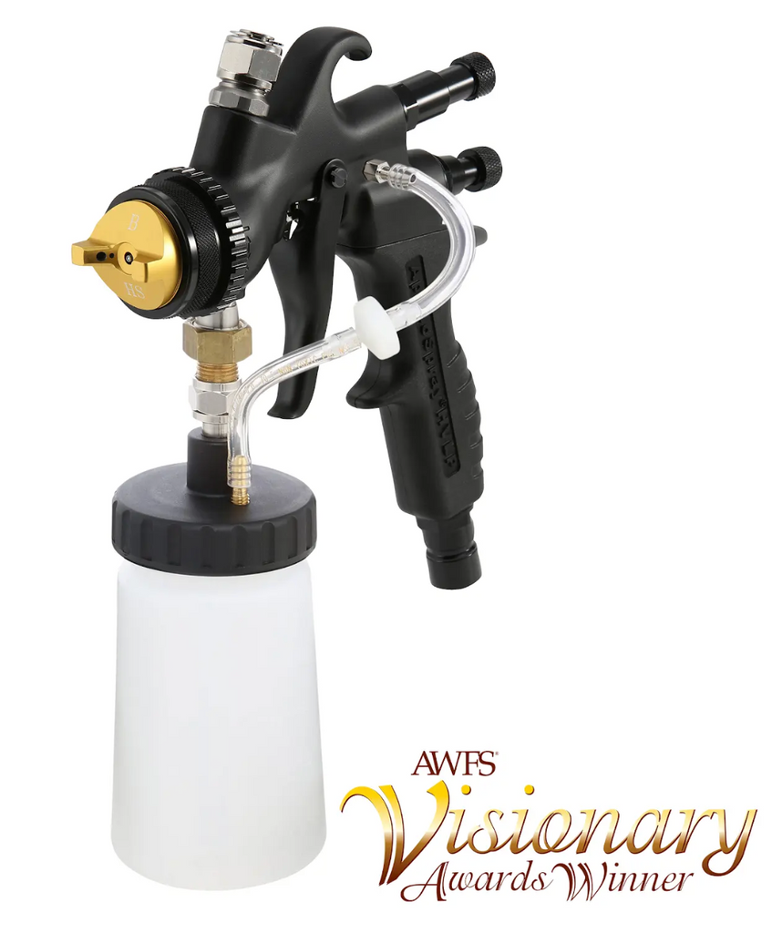Apollo 7700 Metal Composite Black HVLP Compressed Air Spray Gun w/ 8 oz Mini-Bottom Cup