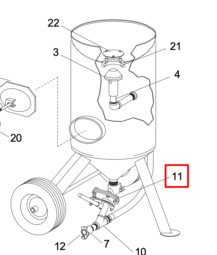 Clemco Flat Sand Valve - FSV