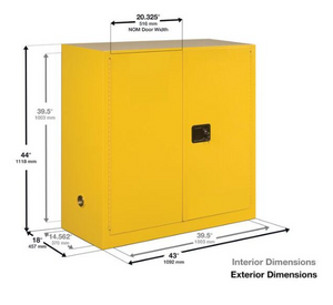 Eagle 40-gal.capacity Flammable storage Cabinet w/ 3 Shelves & 2 Door-Sliding Self Close - White