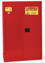 Load image into Gallery viewer, Eagle Flammable Liquid Safety Cabinet, 45 Gal., 2 Shelves, Sliding Self Close, Red