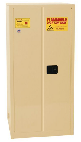 Eagle Flammable Liquid Safety Cabinet, 60 Gal. 2 Shelves, 2 Door, Manual Close, Beige