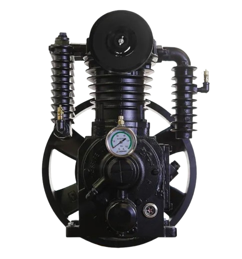 EMAX APP2I0524TP 5HP 24CFM Displacement 2 Stage Reciprocating Pressure Lubricated Bare Pump w/ flywheel