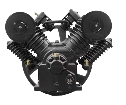EMAX APP4V1043TR2 10HP 43CFM Displacement 2 Stage Reciprocating Splash Lubricated Bare Pump w/ flywheel