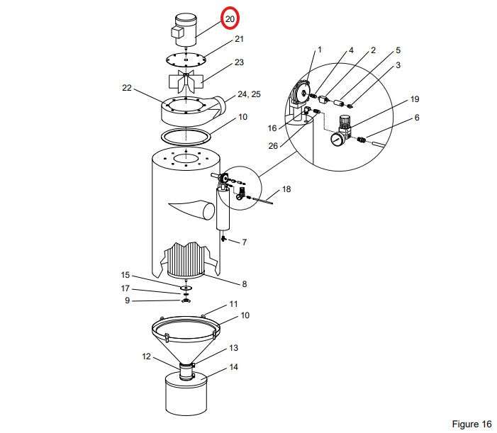 Clemco 12314 1HP 3450 RPM Motor