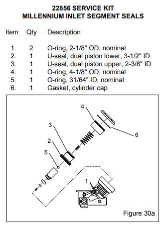 Clemco 22856 Service Kit, MLNM Inlet Seals