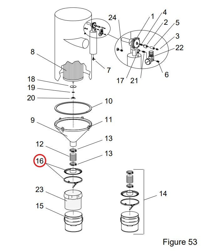 Clemco 23419 Dust Lid and Lock Ring  (Pull 2 Parts)