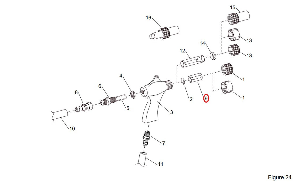 Clemco 11932 Nozzle, #7 Ceramic, Red Tip