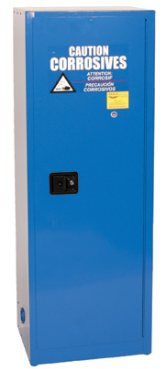 Eagle Space Saver Acid & Corrosive Metal Safety Cabinet, 24 Gal., 3 Shelf, 1 Door, Self Close, Blue