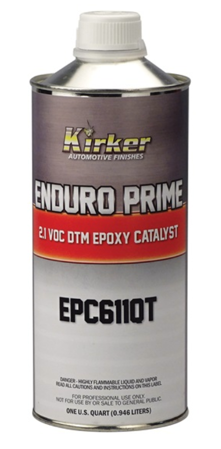 Kirker Automotive Finishes EPC611-4 Epoxy Primer, 1 qt, Gray, 2.1 lb/gal VOC