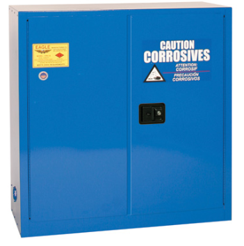 Eagle Acid & Corrosive Metal Safety Cabinet, 30 Gal., 1 Shelf, 2 Door, Self Close, Blue