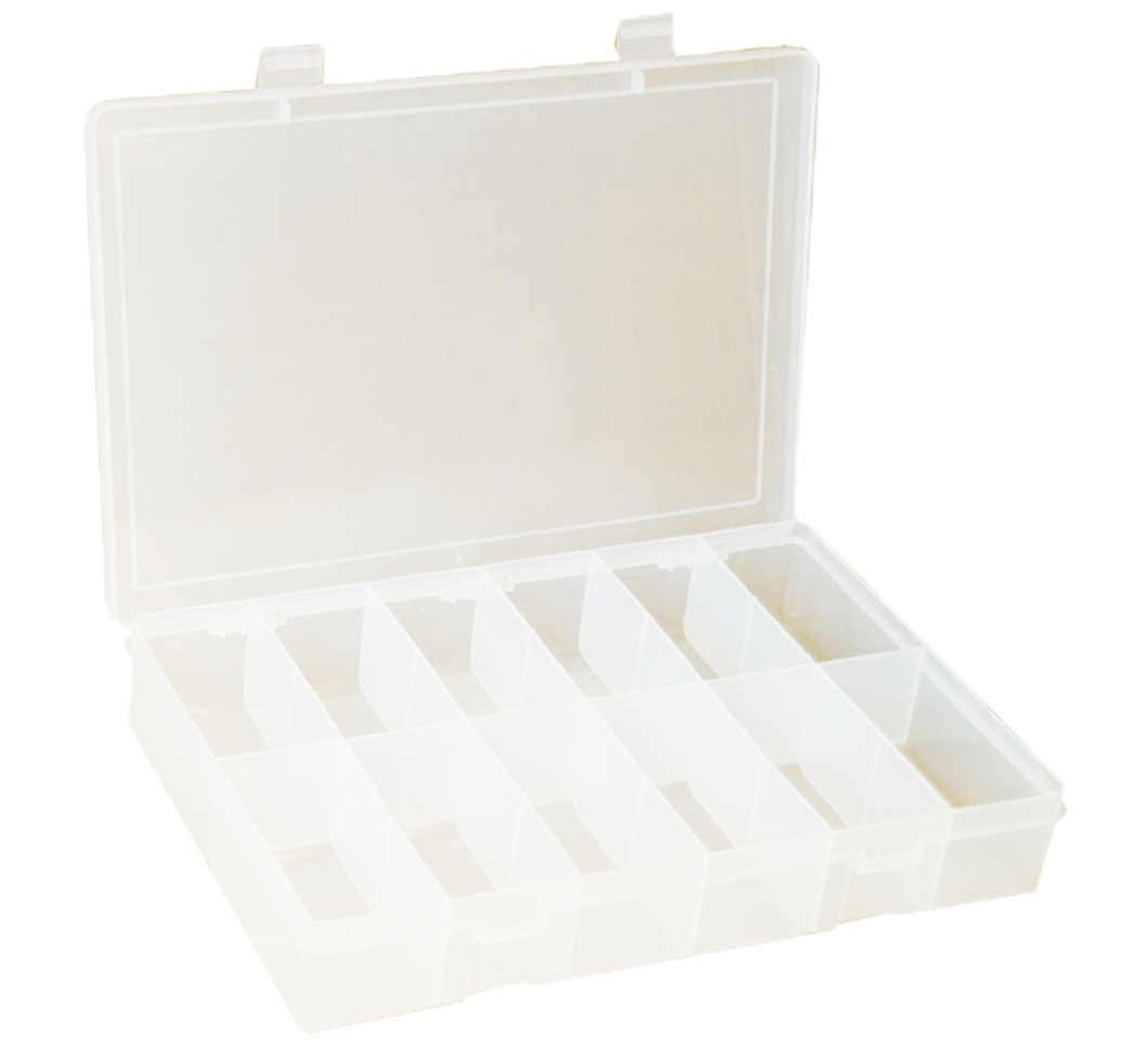 Durham LP12-CLEAR Large Plastic Compartment Box, 12 Openings