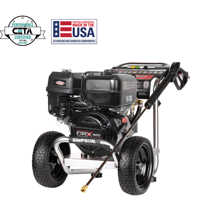 Simpson 61399 Rental Series IR61399 49-State 4400 PSI at 4.0 GPM CRX® 420cc with AAA® Triplex Pump Cold Water Gas Professional Pressure Washer